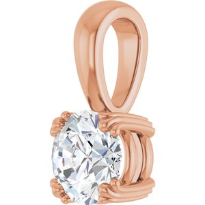 10K Rose Gold 6.5 mm Round Pendant Mounting – image 3