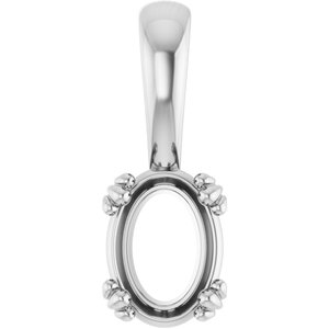 14K X1 White Gold 7.5x5.5 mm Oval Pendant Mounting – image 2