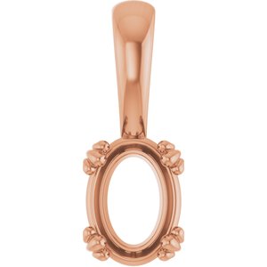 18K Rose Gold 7.5x5.5 mm Oval Pendant Mounting – image 2