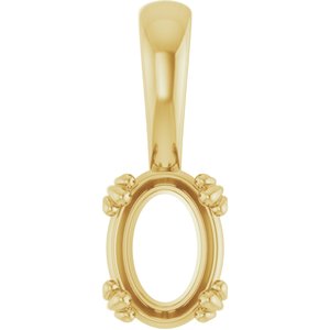 18K Yellow Gold 7.5x5.5 mm Oval Pendant Mounting – image 2