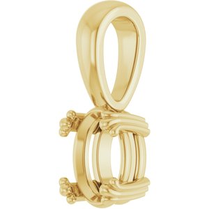 18K Yellow Gold 7.5x5.5 mm Oval Pendant Mounting – image 4