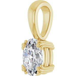 18K Yellow Gold 7.5x5.5 mm Oval Pendant Mounting – image 3