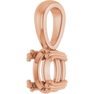 18K Rose Gold 7.5x5.5 mm Oval Pendant Mounting – image 4