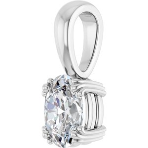 14K White Gold 7.5x5.5 mm Oval Pendant Mounting – image 3