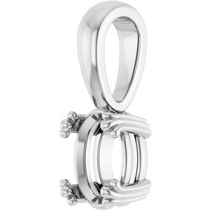 10K White Gold 7.5x5.5 mm Oval Pendant Mounting – image 4