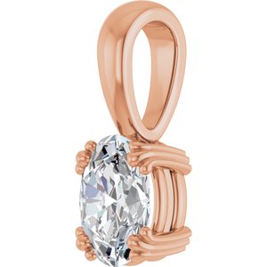 18K Rose Gold 7.5x5.5 mm Oval Pendant Mounting – image 3