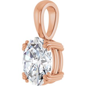 10K Rose Gold 10x8 mm Oval Pendant Mounting – image 3