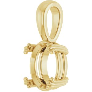 18K Yellow Gold 10x8 mm Oval Pendant Mounting – image 4