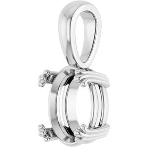 Platinum 10x8 mm Oval Pendant Mounting – image 4