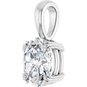 18K White Gold 10x8 mm Oval Pendant Mounting – image 3