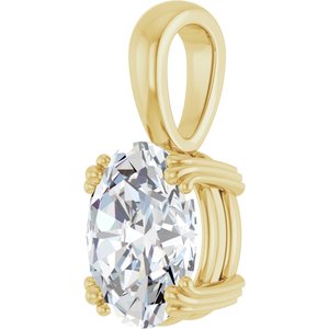 10K Yellow Gold 10x8 mm Oval Pendant Mounting – image 3