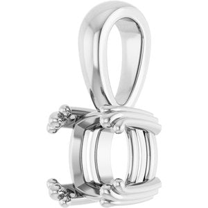 Platinum 6.5x6.5 mm Cushion Pendant Mounting – image 4