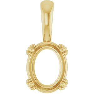 18K Yellow Gold 10x8 mm Oval Pendant Mounting – image 2