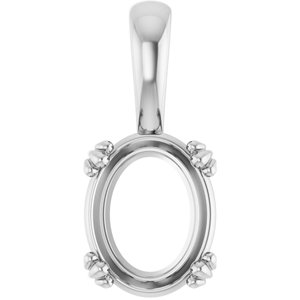 Continuum Sterling Silver 10x8 mm Oval Pendant Mounting – image 2