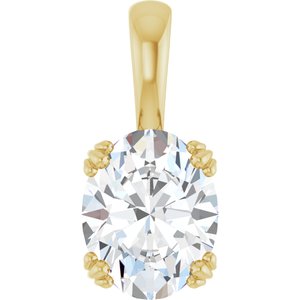 14K Yellow Gold 10x8 mm Oval Pendant Mounting