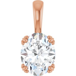 10K Rose Gold 10x8 mm Oval Pendant Mounting