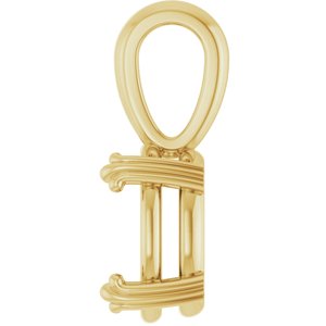 18K Yellow Gold 10x8 mm Oval Pendant Mounting – image 6