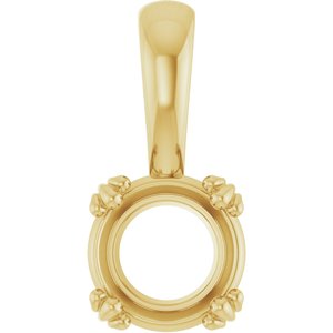 10K Yellow Gold 7 mm Round Pendant Mounting – image 2