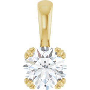 18K Yellow Gold 7 mm Round Pendant Mounting
