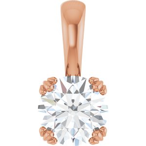 18K Rose Gold 7 mm Round Pendant Mounting
