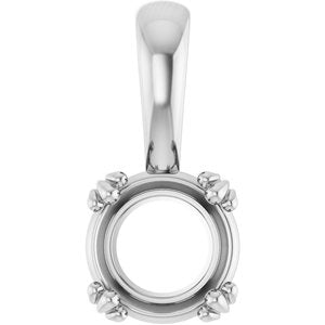 Sterling Silver 7 mm Round Pendant Mounting – image 2