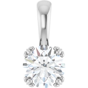 18K White Gold 7 mm Round Pendant Mounting