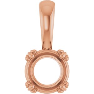 14K Rose Gold 7 mm Round Pendant Mounting – image 2