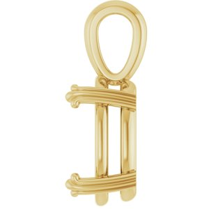 18K Yellow Gold 14x10 mm Oval Pendant Mounting – image 6