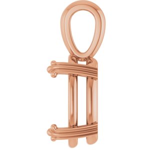 14K Rose Gold 14x10 mm Oval Pendant Mounting – image 6