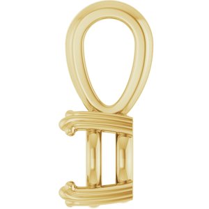 10K Yellow Gold 7 mm Round Pendant Mounting – image 6