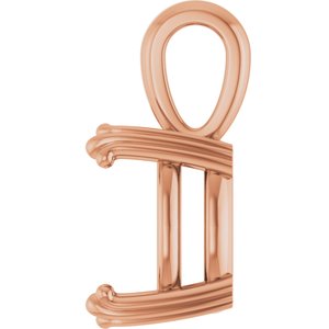 10K Rose Gold 12x12 mm Cushion Pendant Mounting – image 6