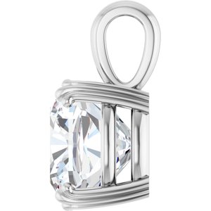 14K X1 White Gold 12x12 mm Cushion Pendant Mounting – image 5