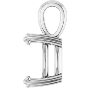 14K X1 White Gold 12x12 mm Cushion Pendant Mounting – image 6