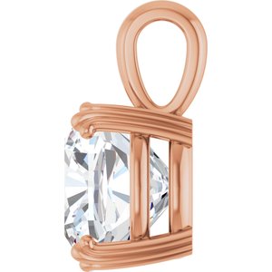 14K Rose Gold 12x12 mm Cushion Pendant Mounting – image 5