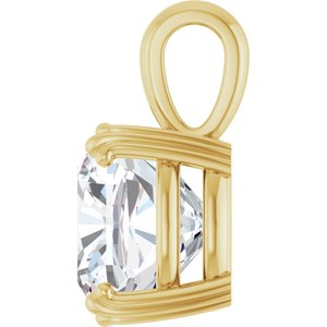18K Yellow Gold 12x12 mm Cushion Pendant Mounting – image 5
