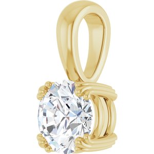 10K Yellow Gold 7 mm Round Pendant Mounting – image 3