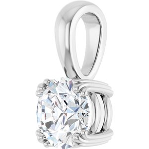 10K White Gold 7 mm Round Pendant Mounting – image 3