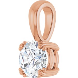 18K Rose Gold 7 mm Round Pendant Mounting – image 3