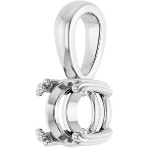 18K White Gold 7 mm Round Pendant Mounting – image 4