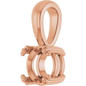 10K Rose Gold 7 mm Round Pendant Mounting – image 4