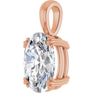 14K Rose Gold 14x10 mm Oval Pendant Mounting – image 3