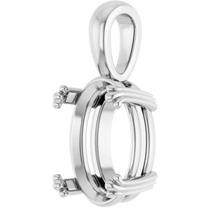 Sterling Silver 14x10 mm Oval Pendant Mounting – image 4