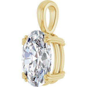 14K Yellow Gold 14x10 mm Oval Pendant Mounting – image 3