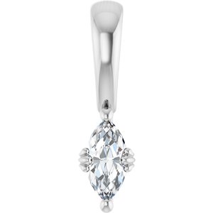 10K White Gold 6x3 mm Marquise Pendant Mounting