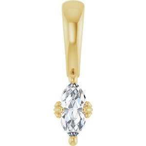 18K Yellow Gold 6x3 mm Marquise Pendant Mounting