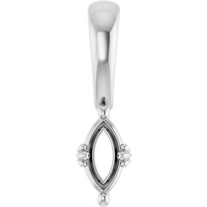 10K White Gold 6x3 mm Marquise Pendant Mounting – image 2