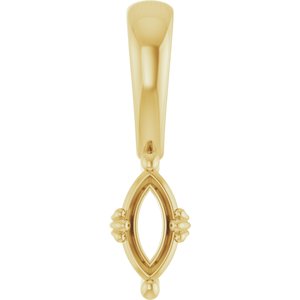 10K Yellow Gold 6x3 mm Marquise Pendant Mounting – image 2