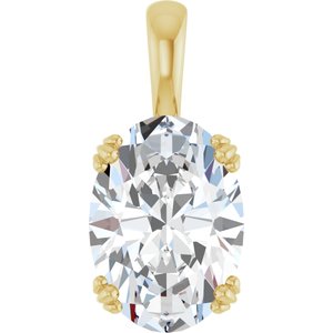 18K Yellow Gold 14x10 mm Oval Pendant Mounting