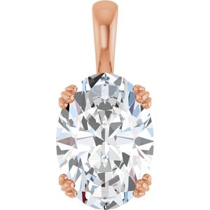 14K Rose Gold 14x10 mm Oval Pendant Mounting