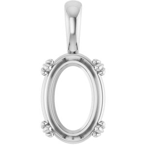 18K White Gold 14x10 mm Oval Pendant Mounting – image 2